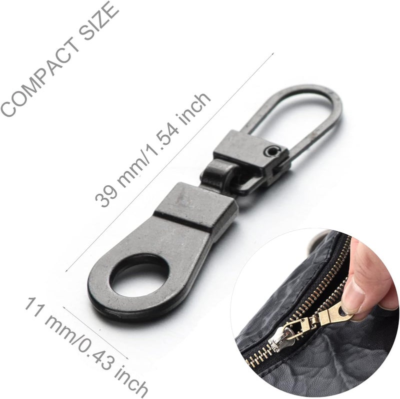 Mizeer Zipper Pull Replacement for Small Holes Zipper, Detachable Zipper Tab Repair for Clothing Jackets Boots Purse 4pcs GunBlack - Image 4